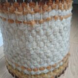 Wooden table lamp with wool lampshade
