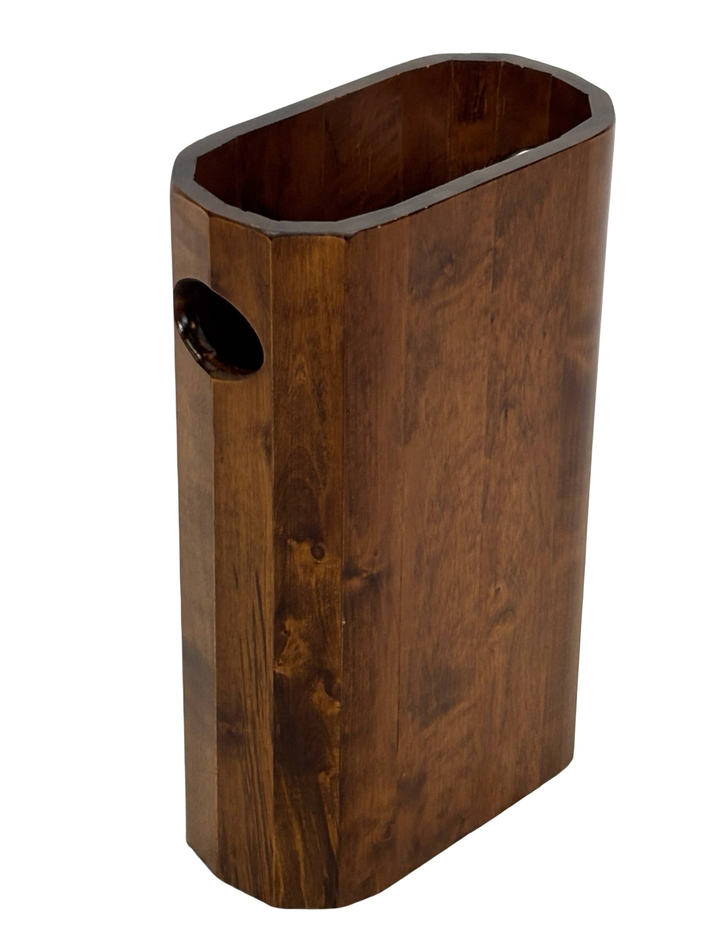 Porte-parapluies vintage en bois, design minimaliste des années 1960