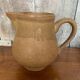 Antique rhodaceram pitcher beige stoneware made in france vintage