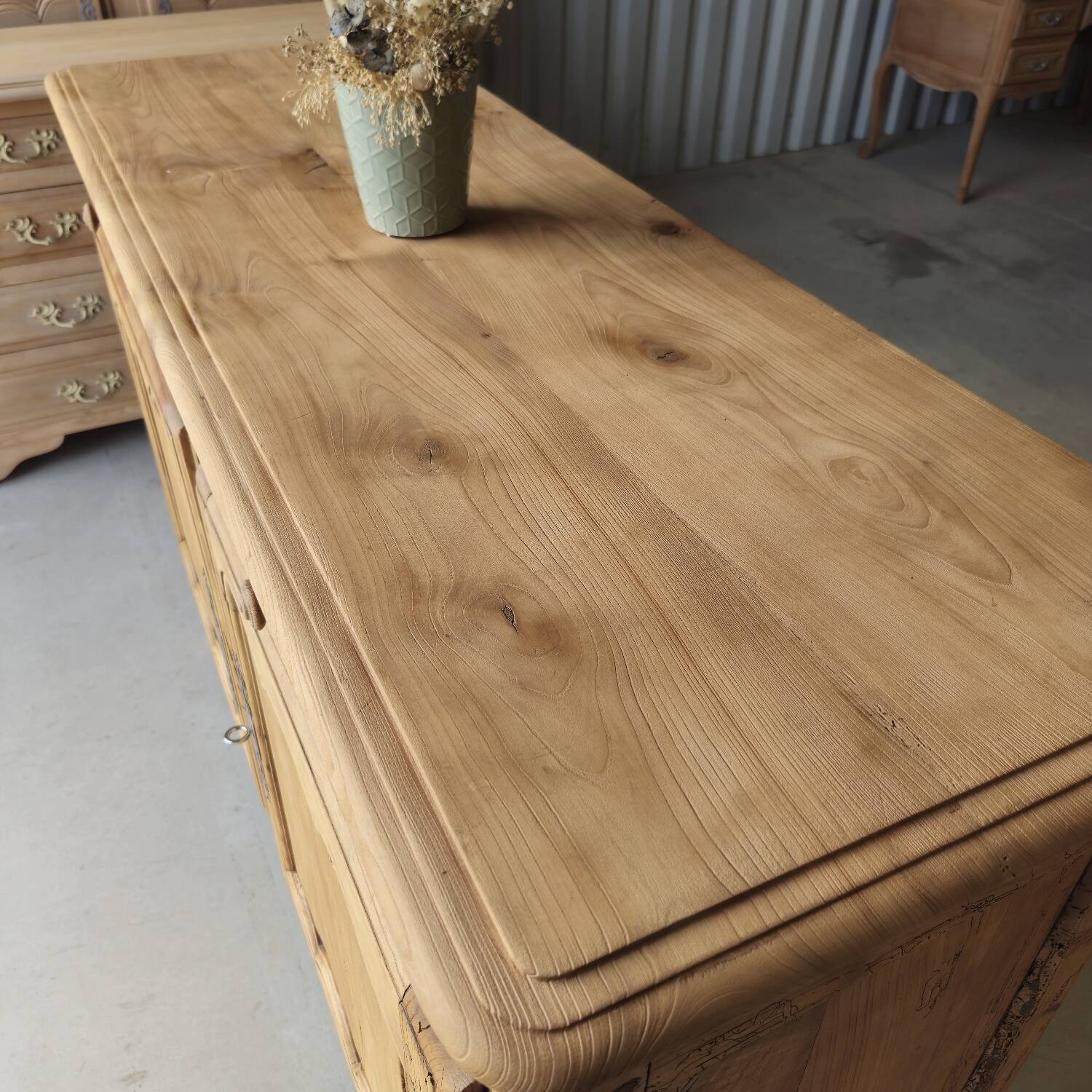 Large Louis XV style solid wood buffet, restored
