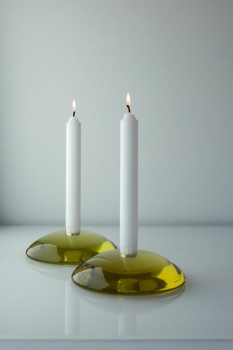 Glass candleholders by Anne Nilsson for Kosta, 2000s, set of 2