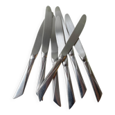 7 Vintage stainless steel Art Deco style knives made in France