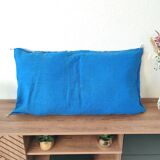Blue berber cushion made of cactus silk