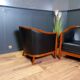 Dark blue club armchair (2x)
