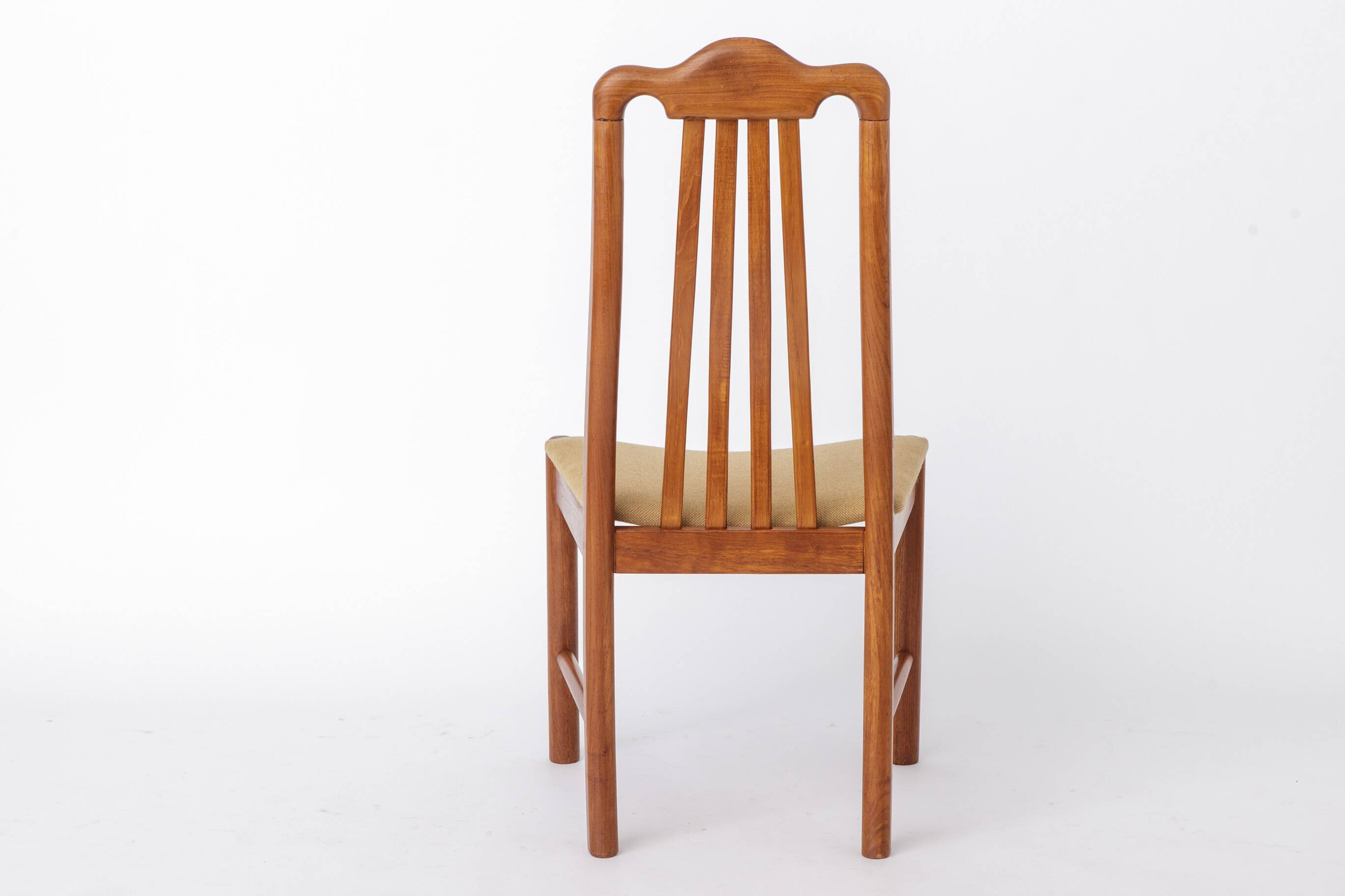 Set of 4 Danish Teak Dining Chairs 1960s, Mid Century Vintage Chairs, Beige