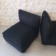 Pair of vintage black armchairs