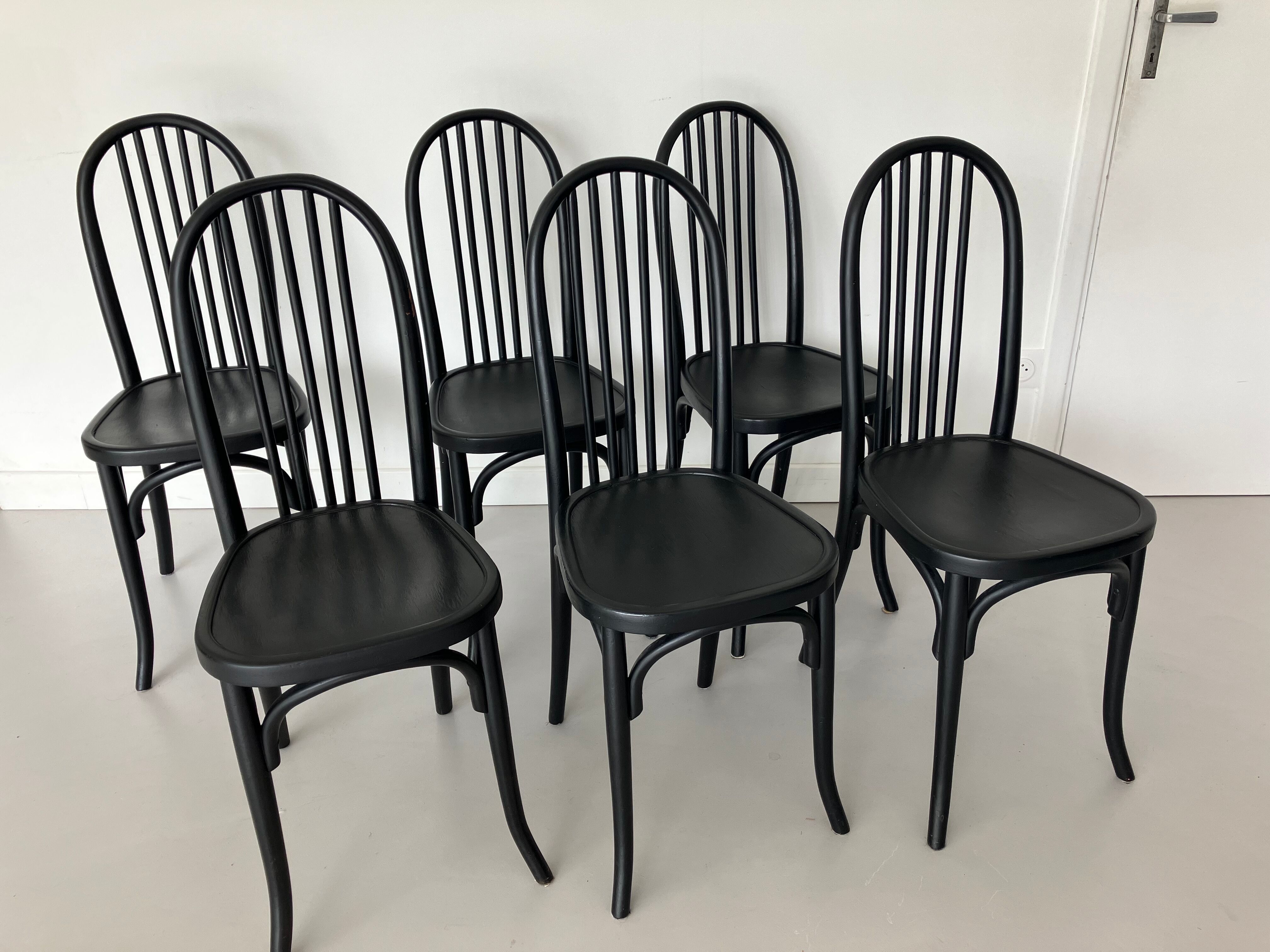 Black Baumann bistro chairs
