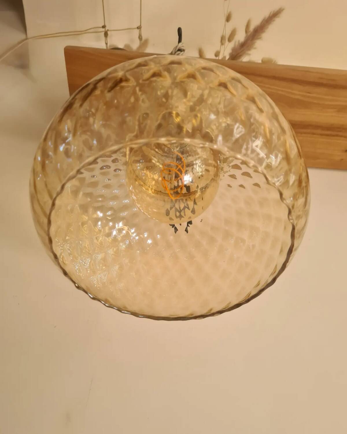 Vintage glass pendant light