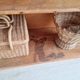 Large rattan bookcase shelf from the 60s