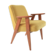 Fauteuil 366 signé J.Chierowski jaune et oiseaux