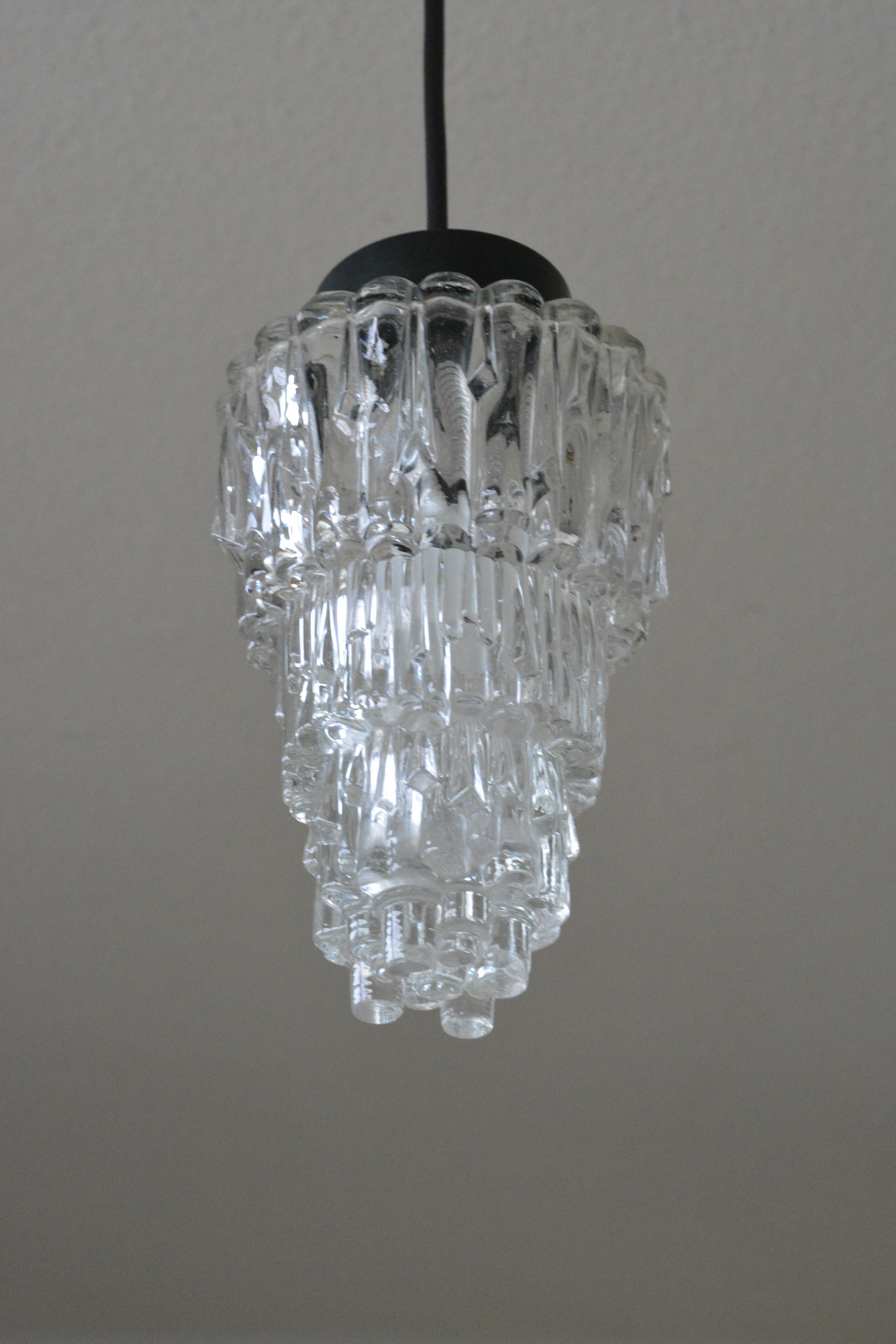 Glashütte Limburg hanging lamp, 60s