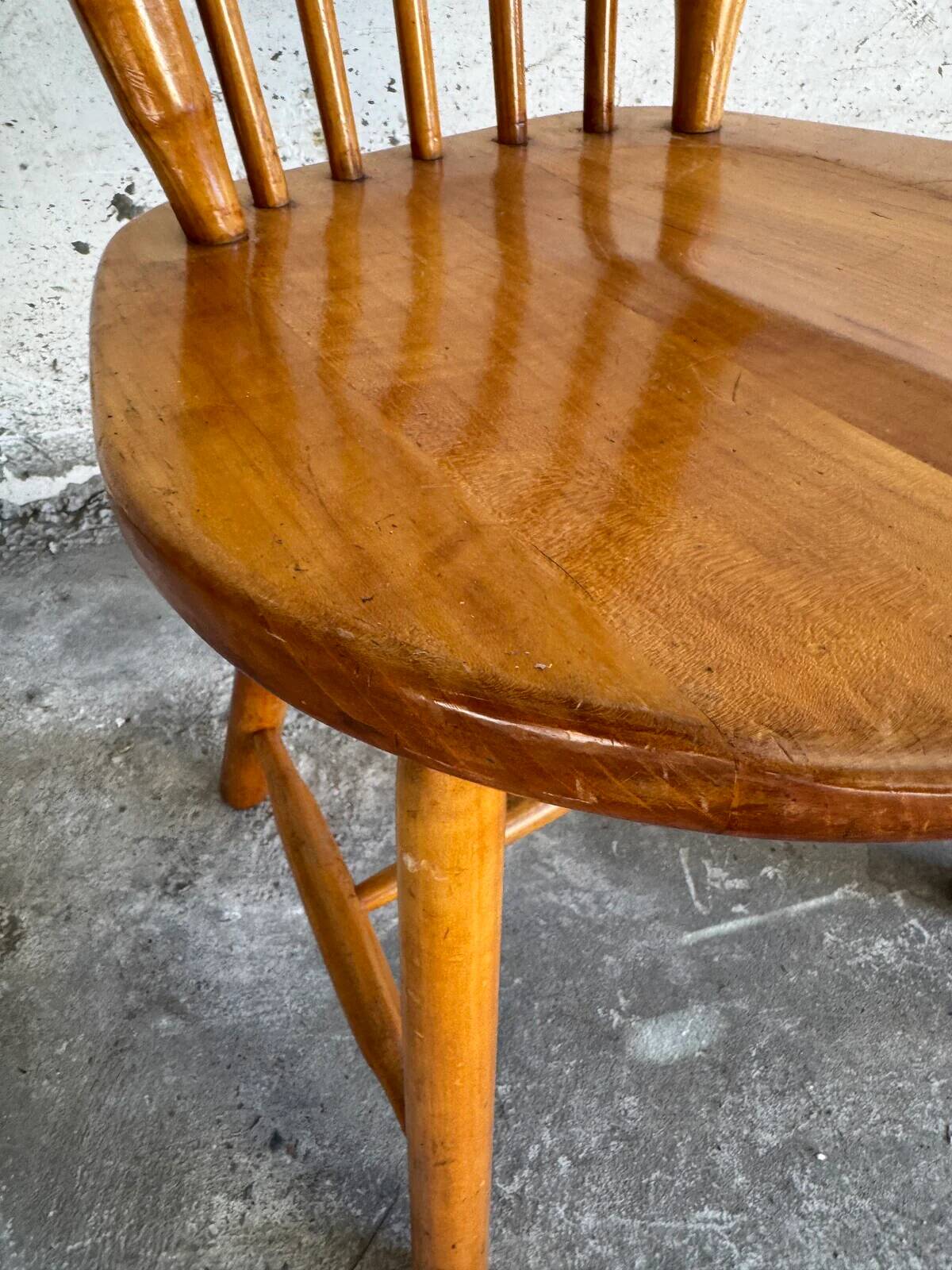 Set of 6 Honey Brown Solid Beech Wood Dining Chairs by De Ster Gelderland, 1960s