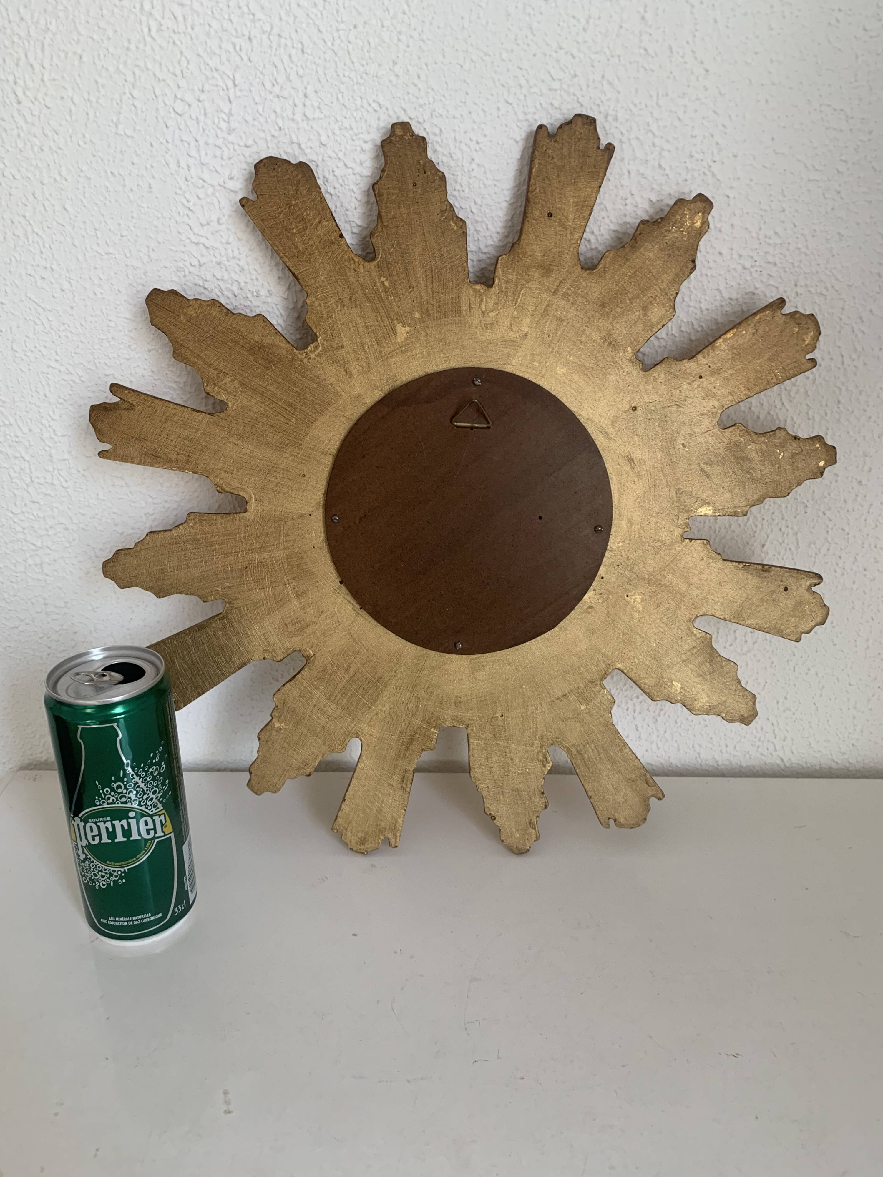 Vintage mirror 1960 sun witch gold leaf - 40 cm