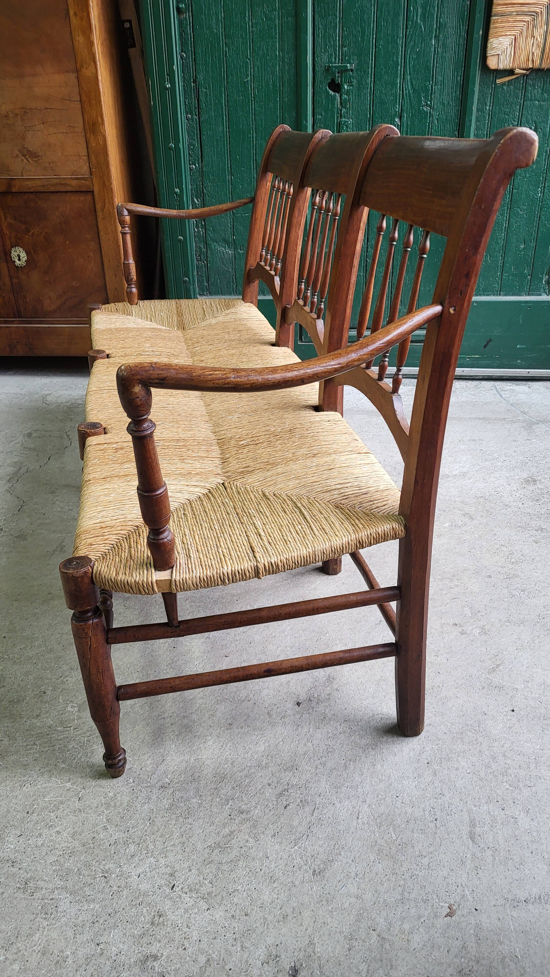 THREE-SEATER STRAW BANQUETTE PROVENCAL RADASSIER