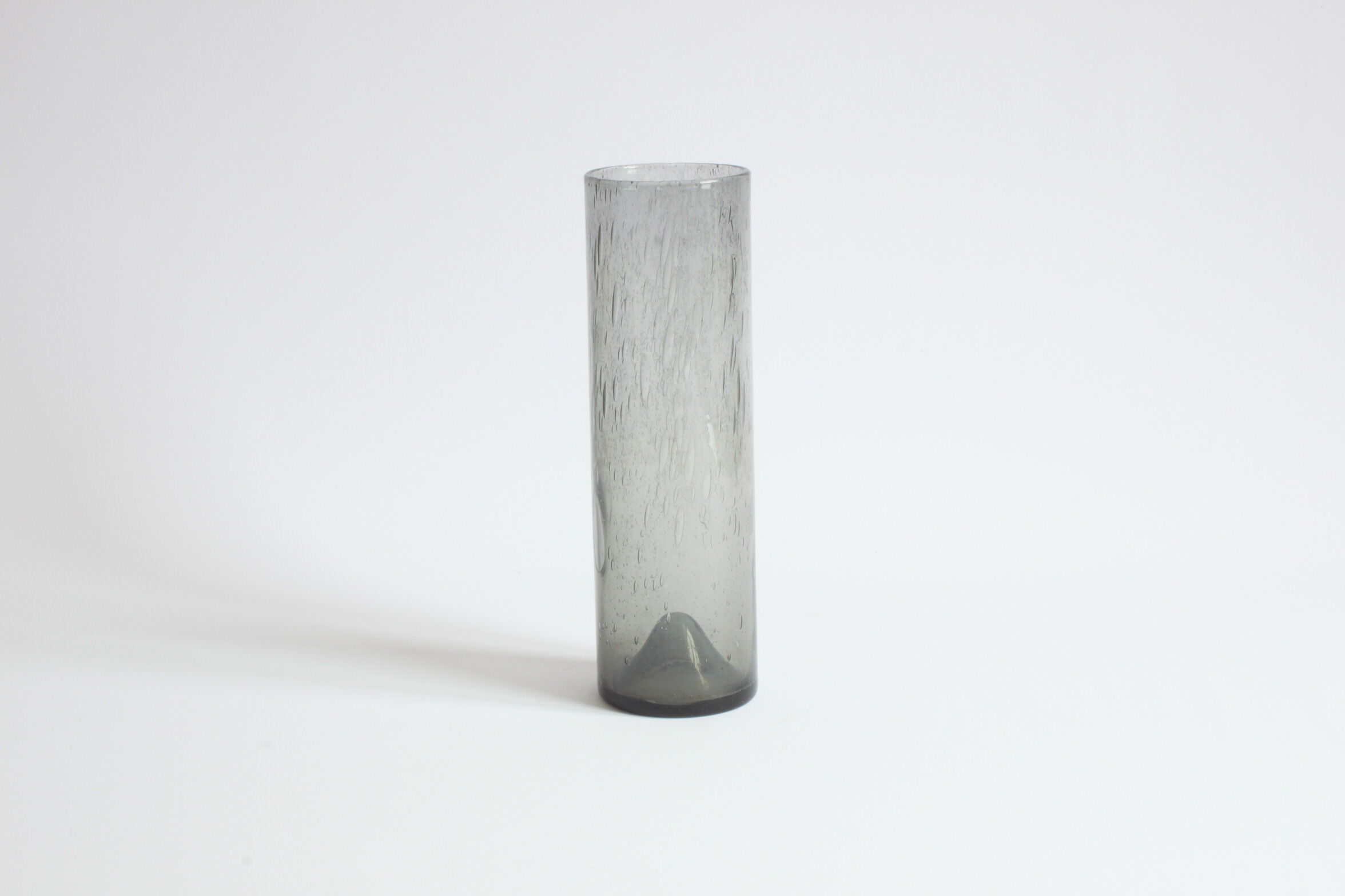 Erik Höglund cylinder glass vase for Pukeberg, Sweden, 1960s