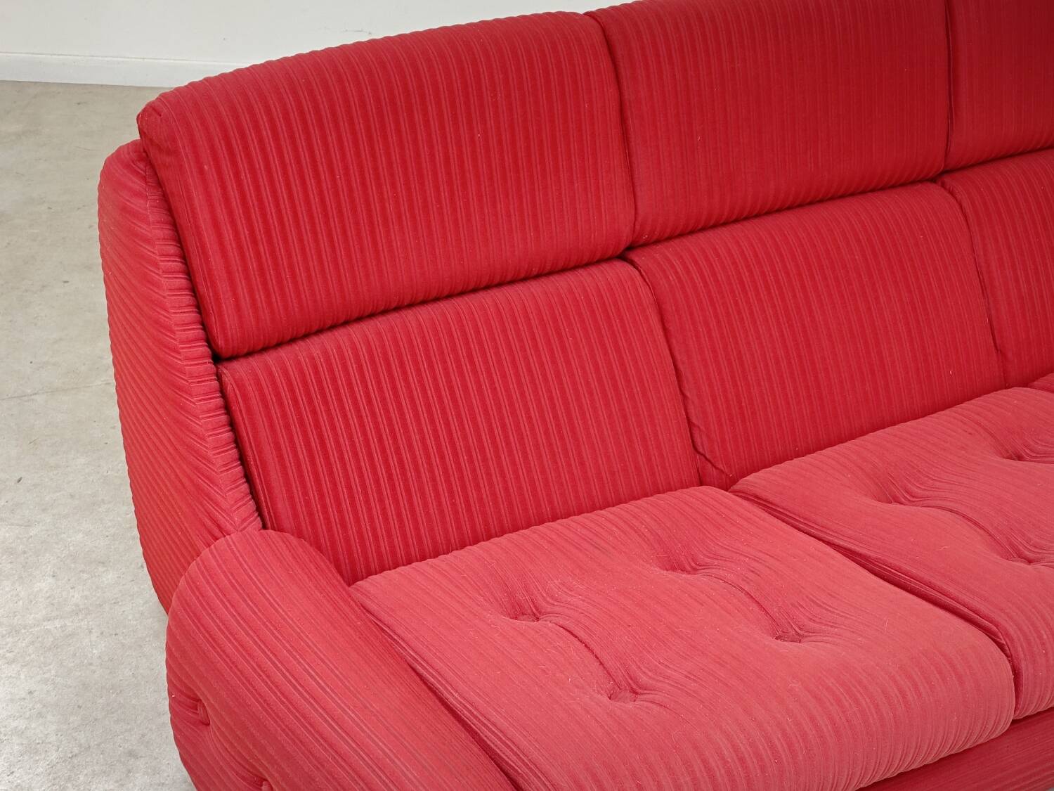 Canapé orange jitona ribbed fabric space age 1070