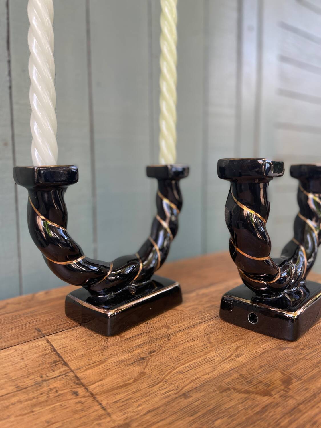 Ceramic twisted candle holder