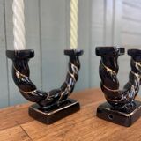 Ceramic twisted candle holder