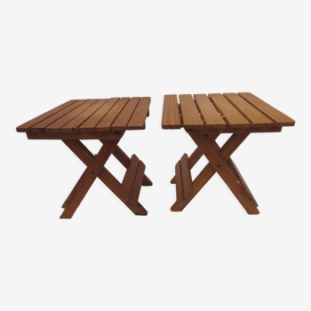 2 tabourets pliants pour enfants , en bois