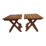 Set of 2 folding stools for children, wooden