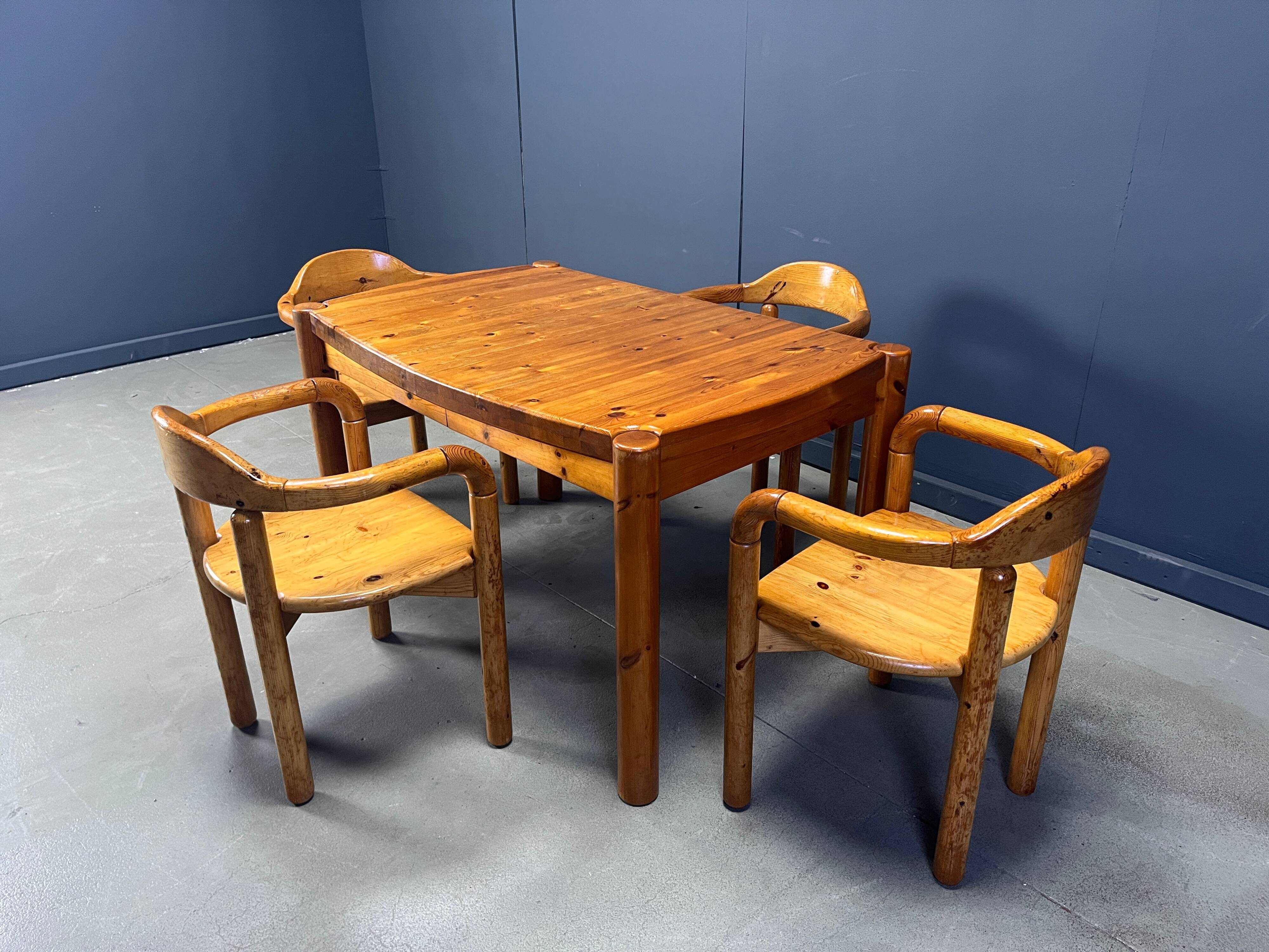 CJ Rosengaarden pine wood dining set - set of 5 - 1970s