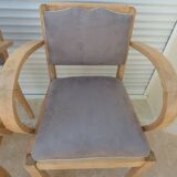 2 chic mustache bridge armchairs from the 50s, fully restored