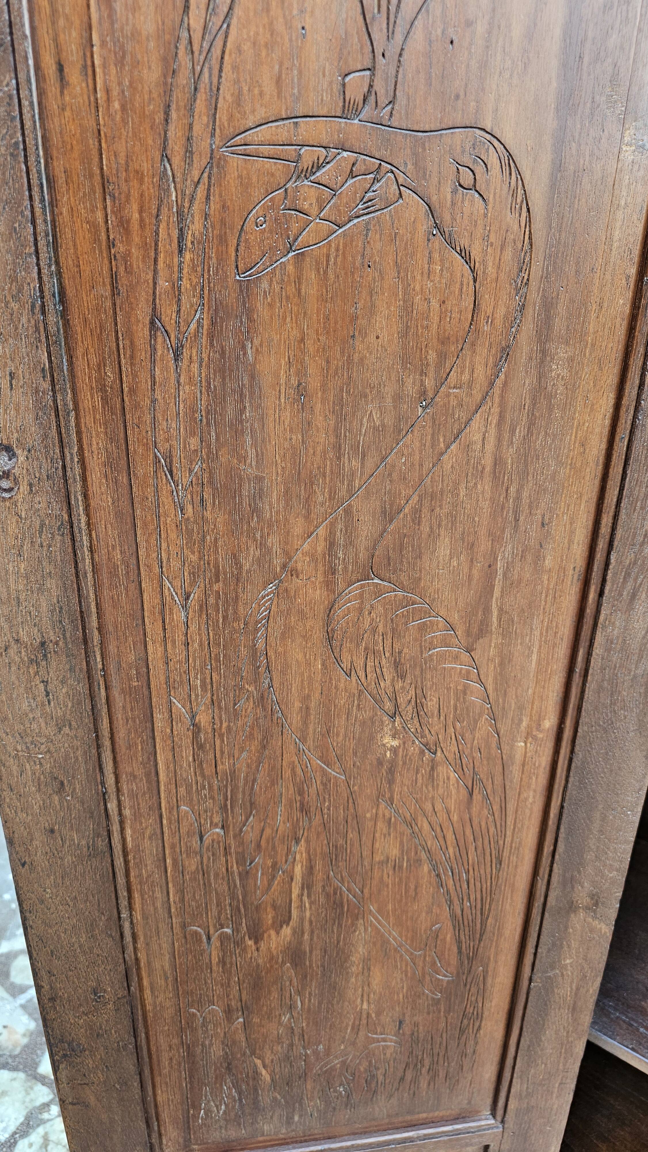 Antique Art Deco Burmese teak cabinet