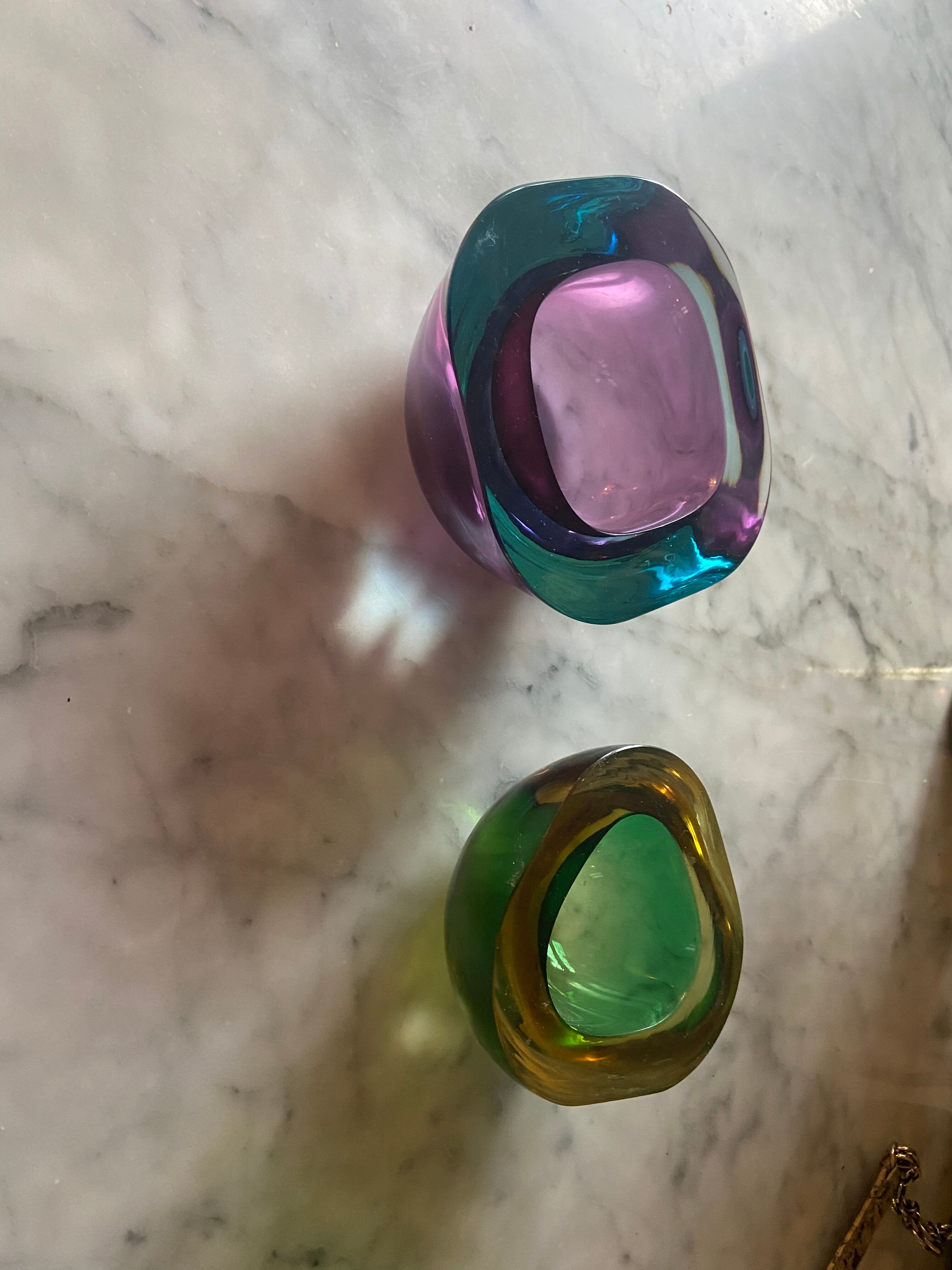 Pair of Flavio Poli cups in murano glass