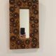 brutalist mirror in wood and metal 1970