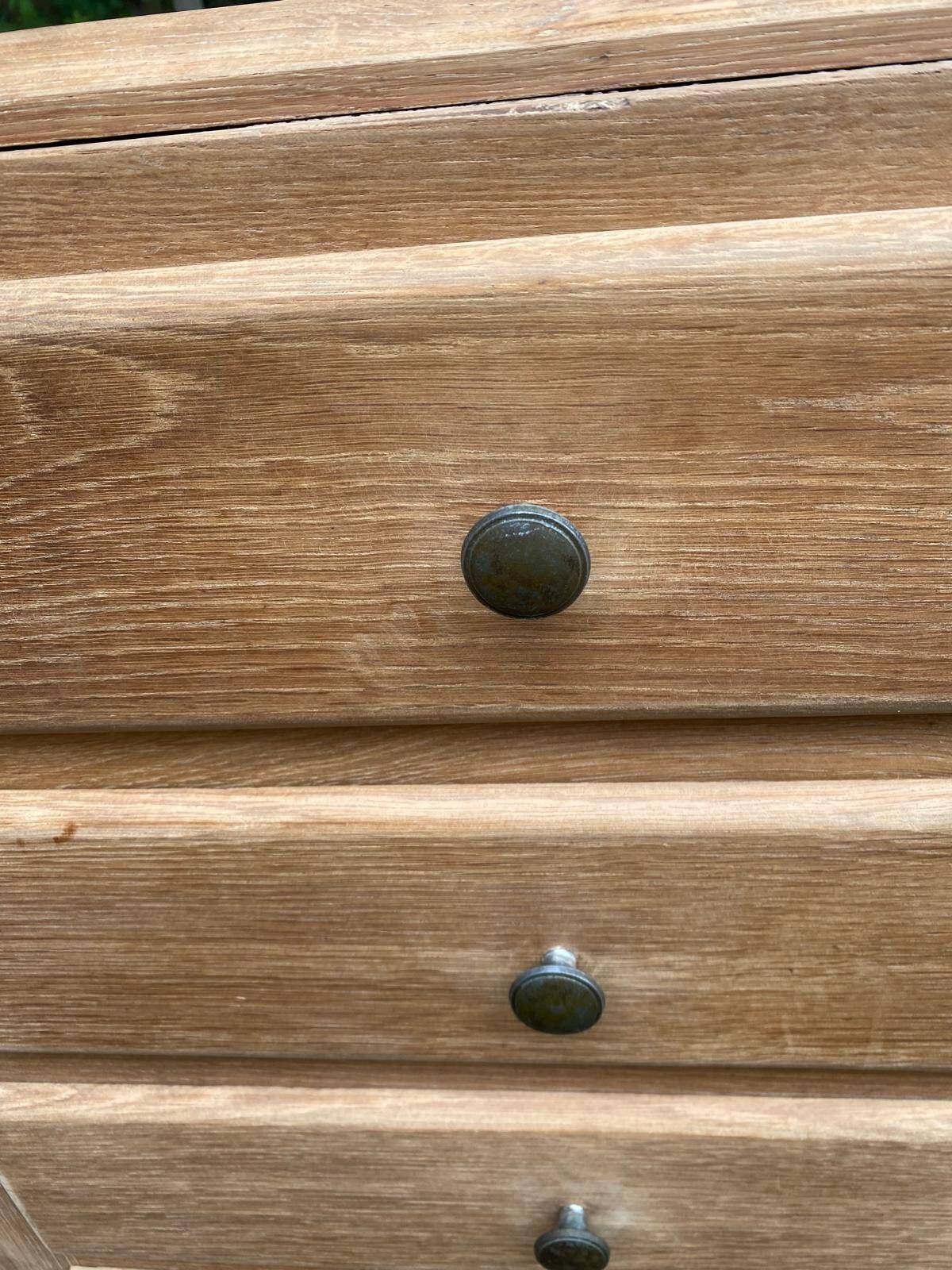 Renovated Art Deco chest of drawers in oak from 1950.