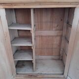 Large vintage linen cabinet, old Parisian buffet furniture, wardrobe