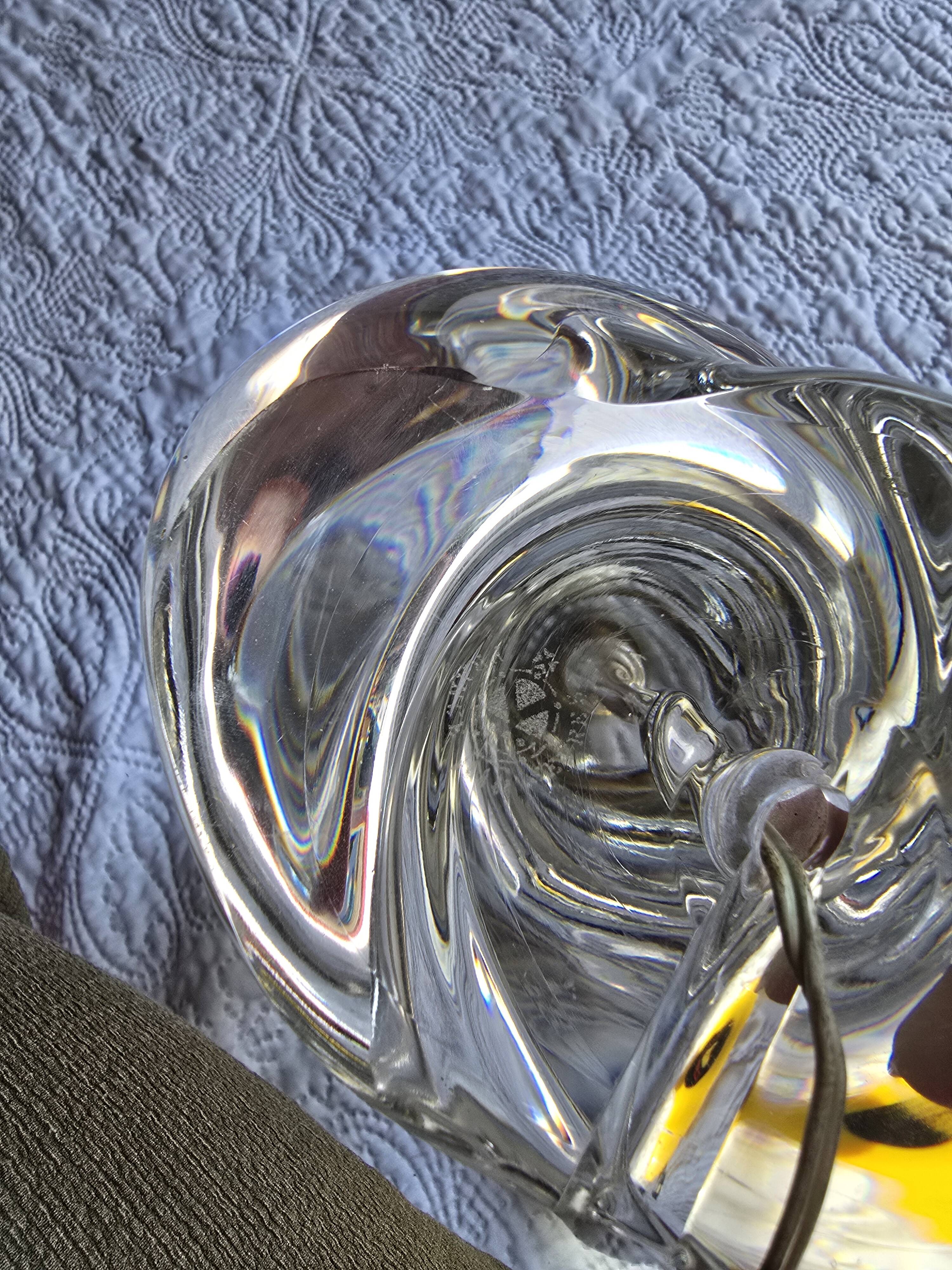 Vintage twisted crystal lamp base from Sèvres, 1960s-70s.