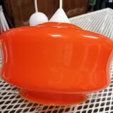 Luminaire opaline orange 70's