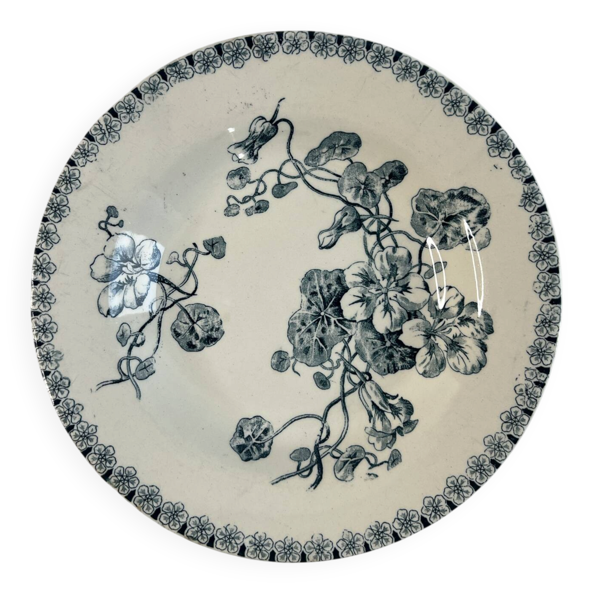 Gien terre de fer — capucine collection deep plate