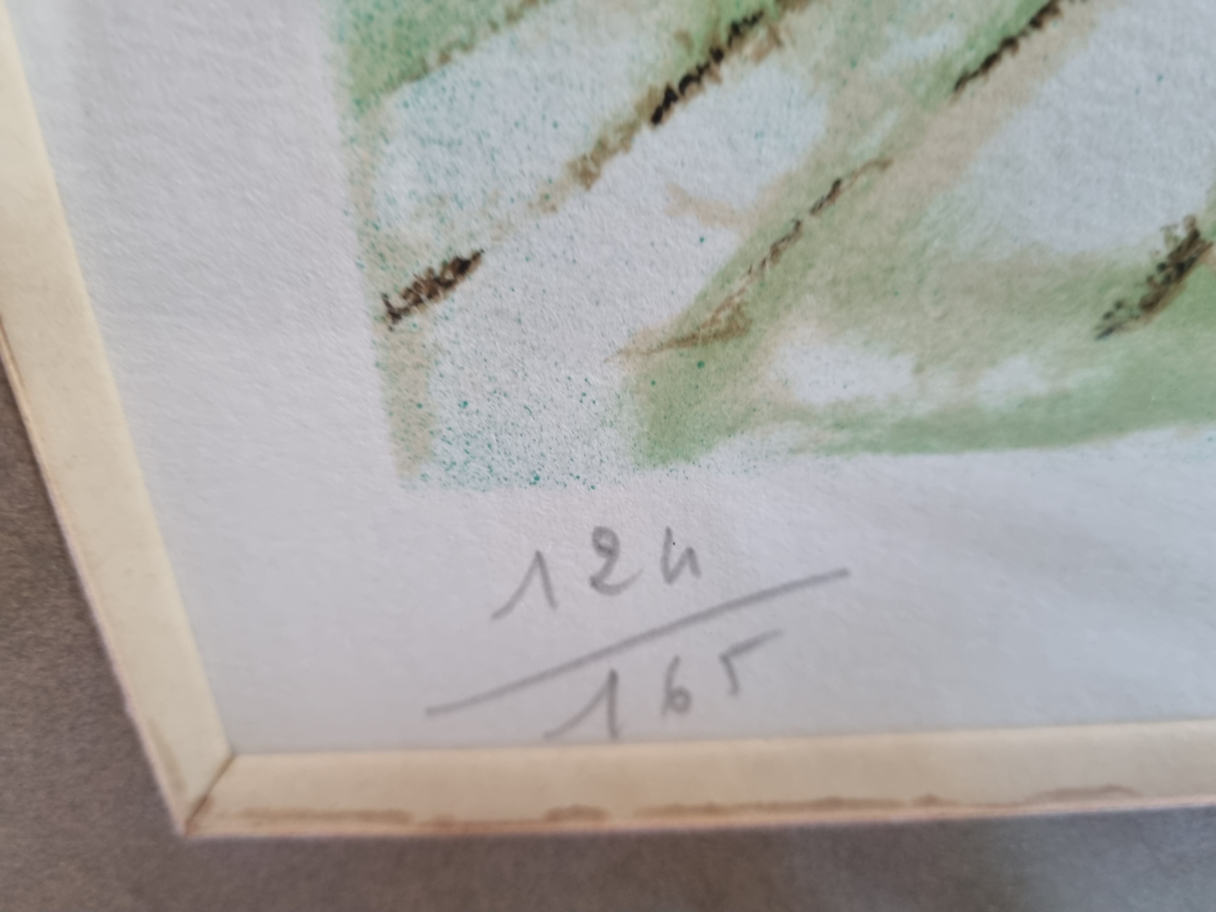 Lithograph by Claude Sauzet "Bouquet" from 1983