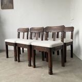 Set of 6 brutalist chairs from the 1940s