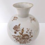 Vase en céramique ivoire et détails floraux marron par Rosenthal, Italie