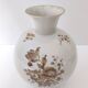 Ivory Ceramic Vase with Brown Floral Details by Rosenthal, Italy