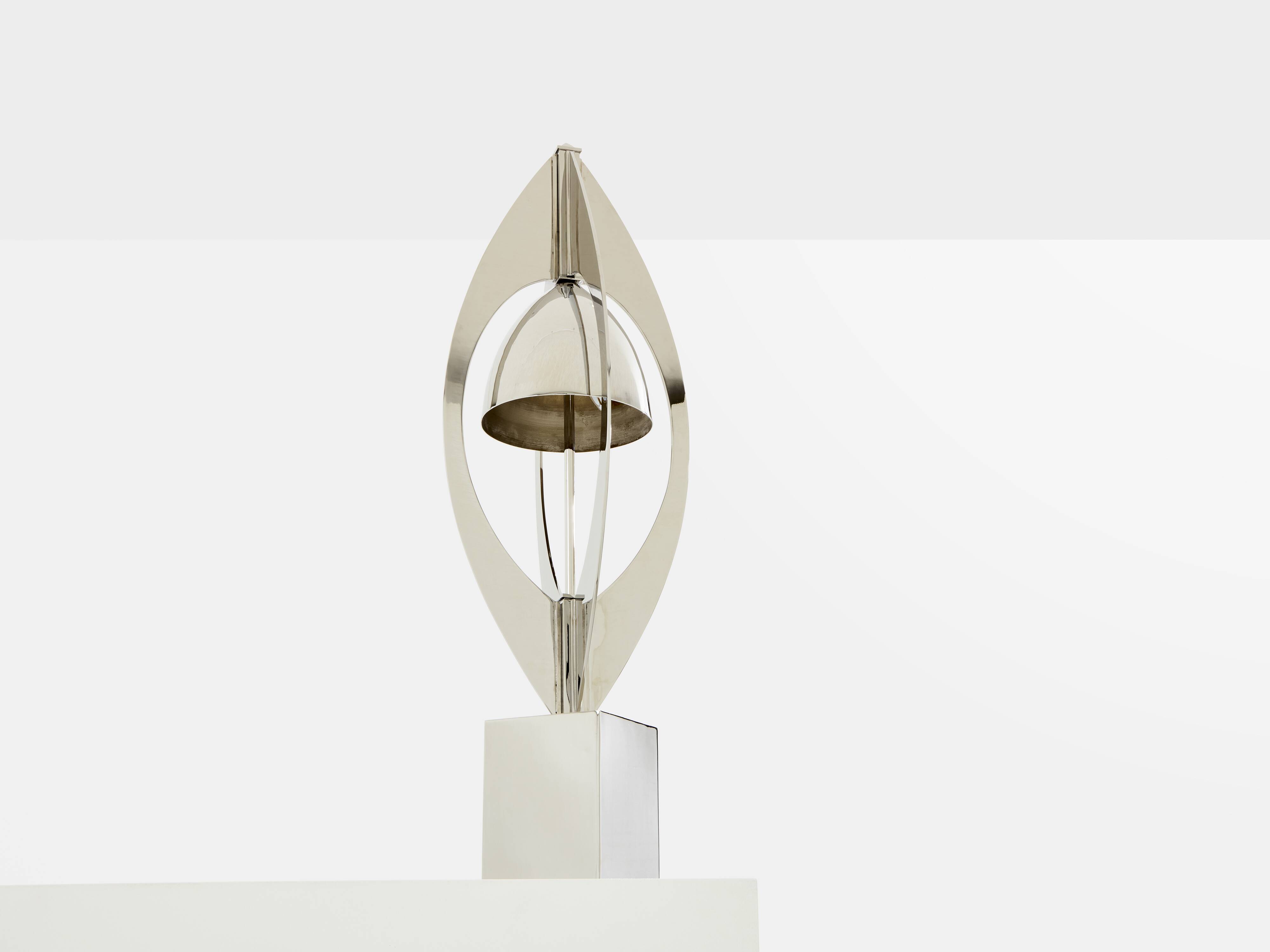 Jacques Charles Ogive Lamp for Maison Charles nickel-plated metal 1965
