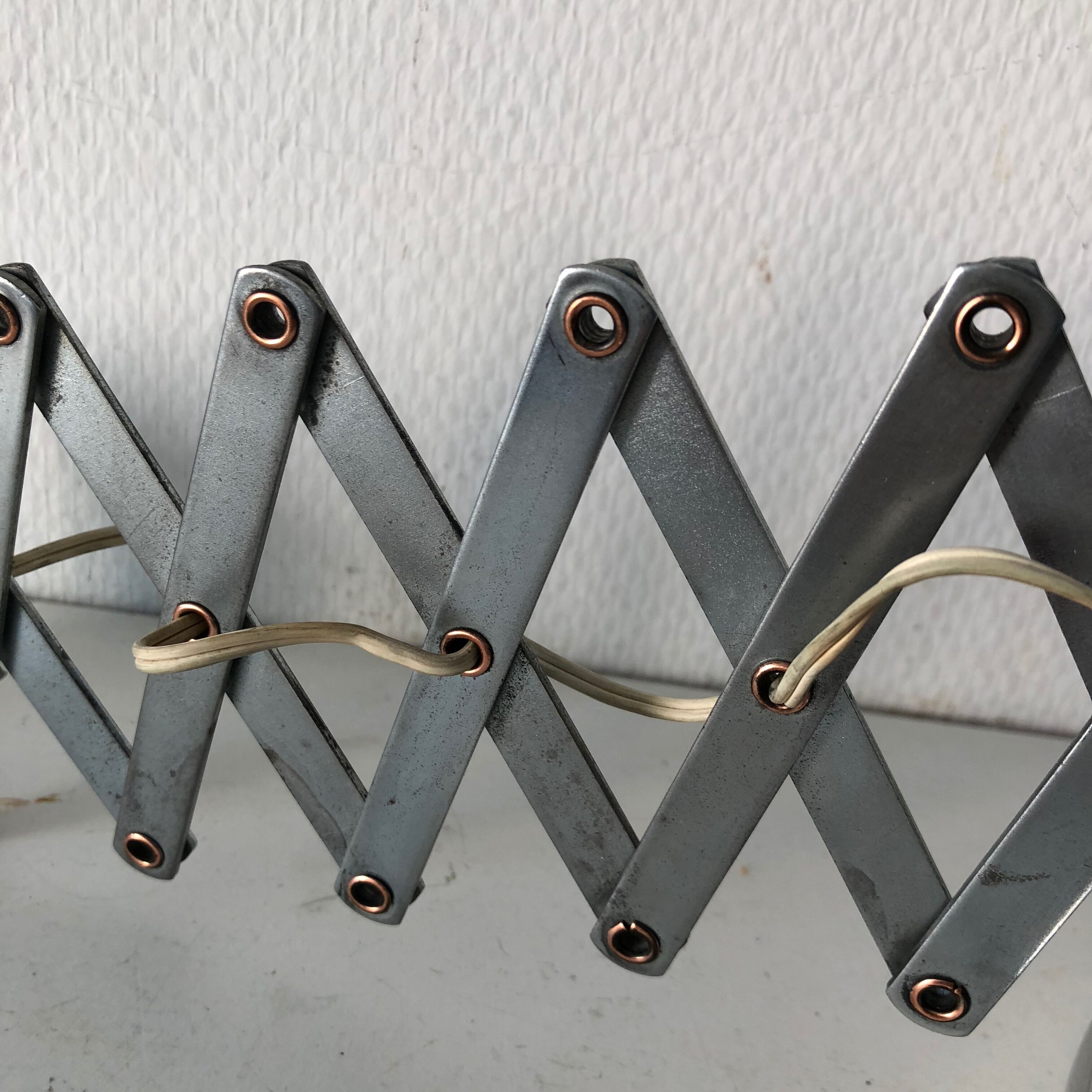 Accordion 60cm chrome Aluminor vintage 1960 lamp