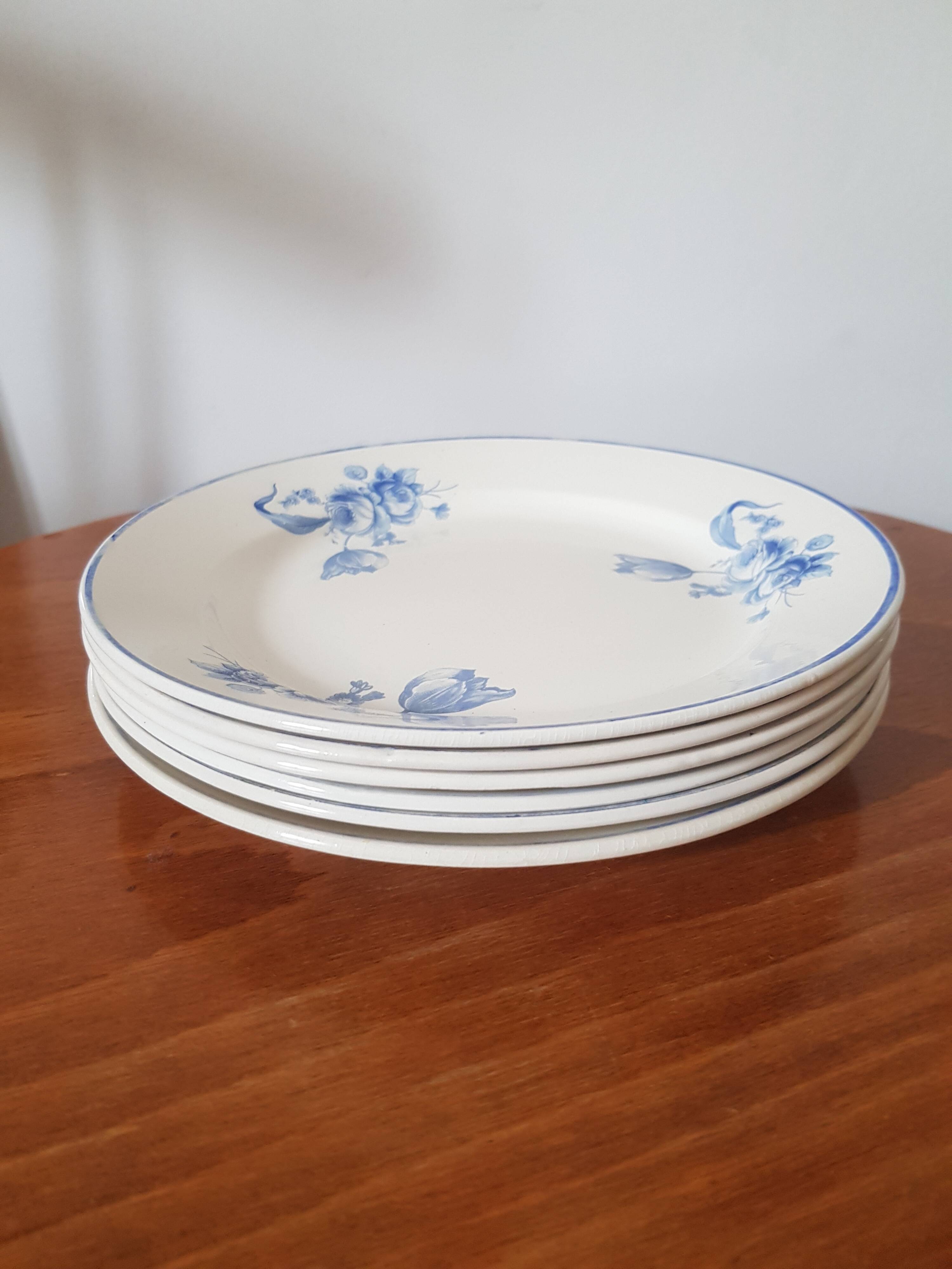 Set of 6 vintage plates made in France