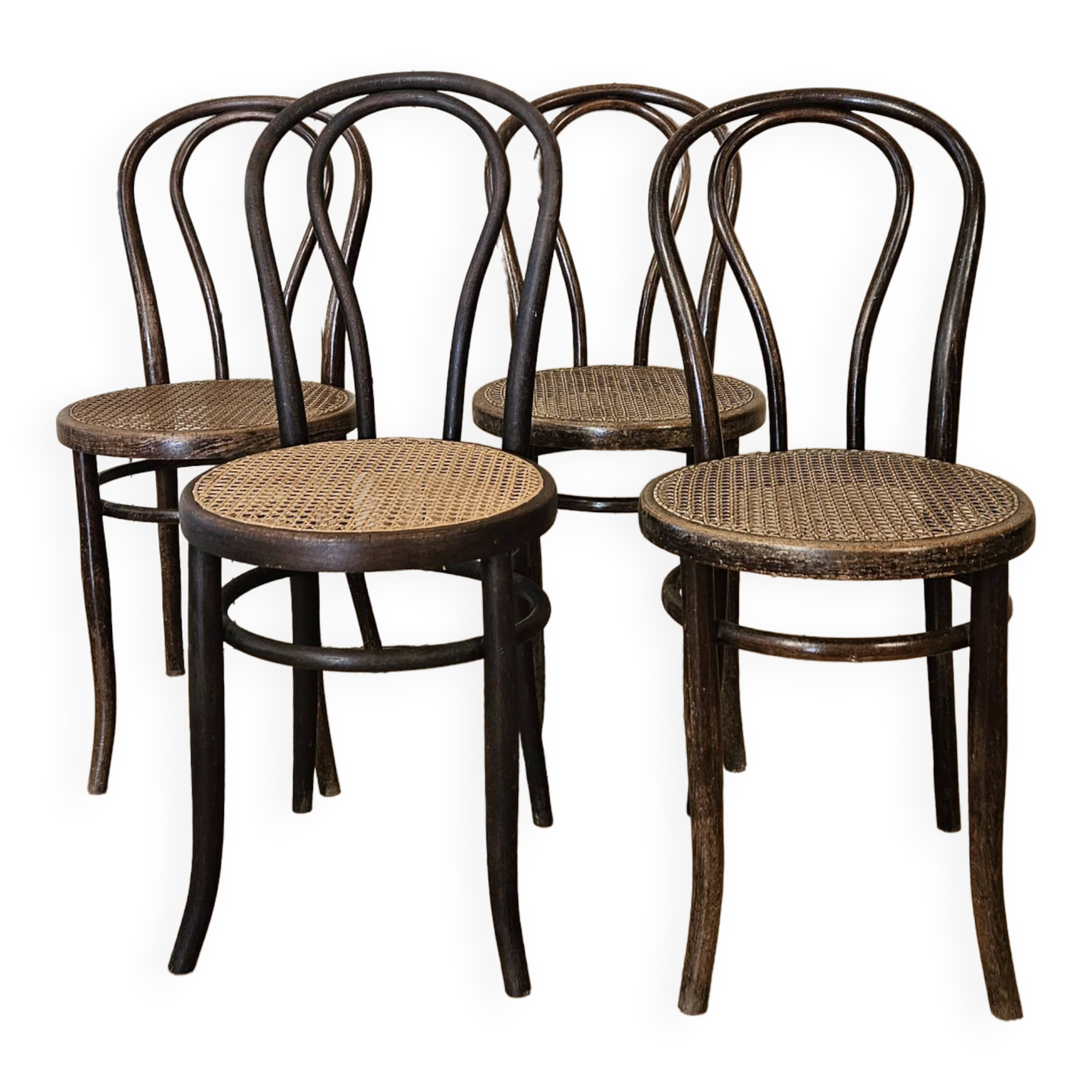 Series of 4 bistro chairs n°18 Fischel
