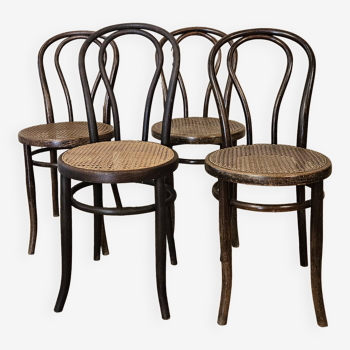 Series of 4 bistro chairs n°18 Fischel