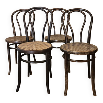 Series of 4 bistro chairs n°18 Fischel