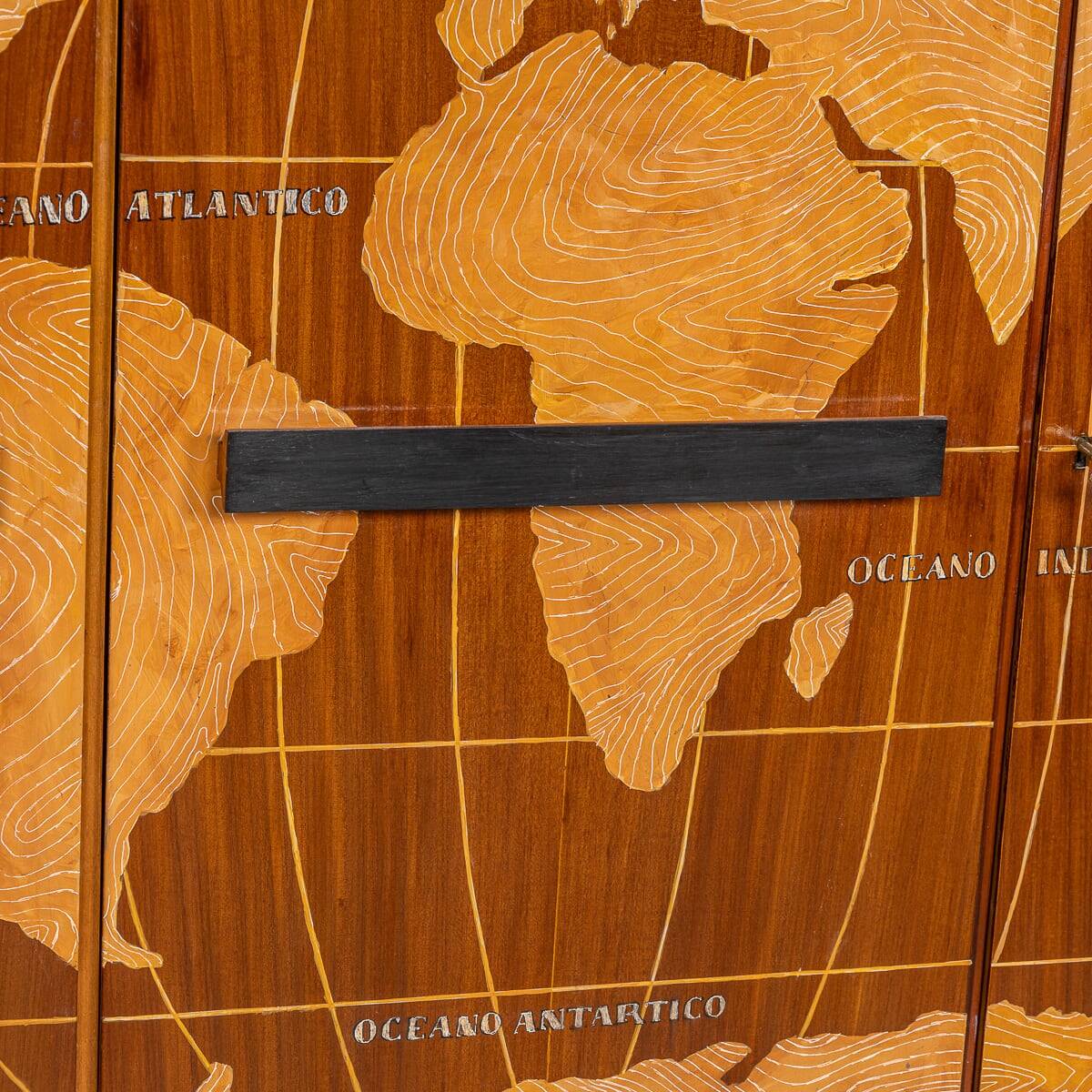 20thc italian stylised "map of the world" cabinet c.1950