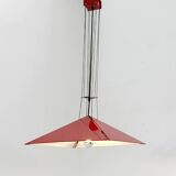 Adjustable red pendant light from Bieffeplast, 1980