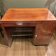 Rectangular veneered wooden desk in Art Deco style. 1930s-1940s.