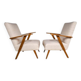 Set of 2 vintage bouclé armchairs