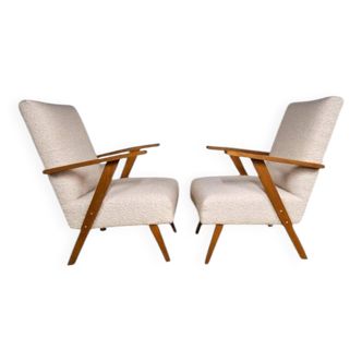 Lot de 2 fauteuils vintage en bouclé