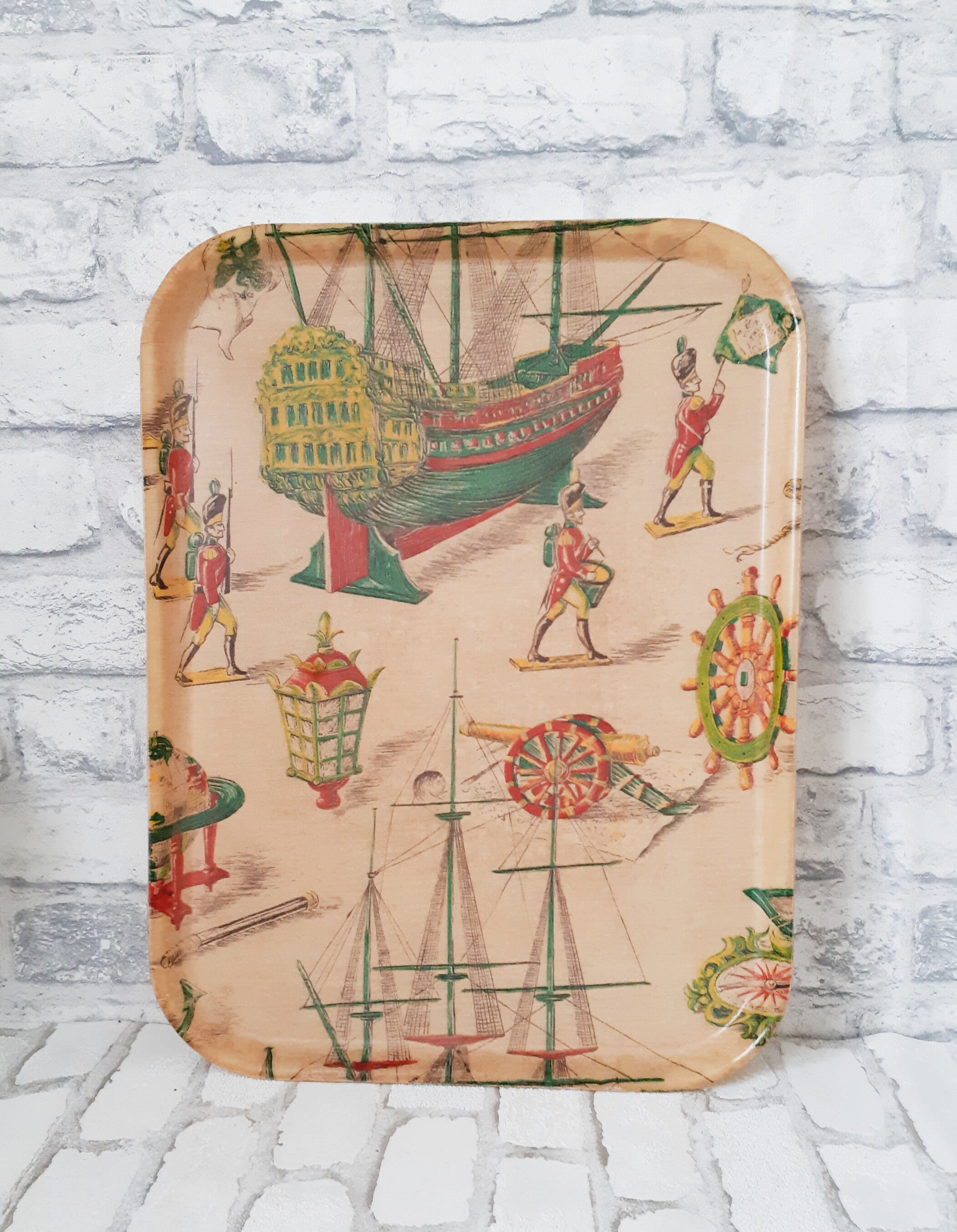 Vintage fiberglass top, 50s, vintage boat pattern